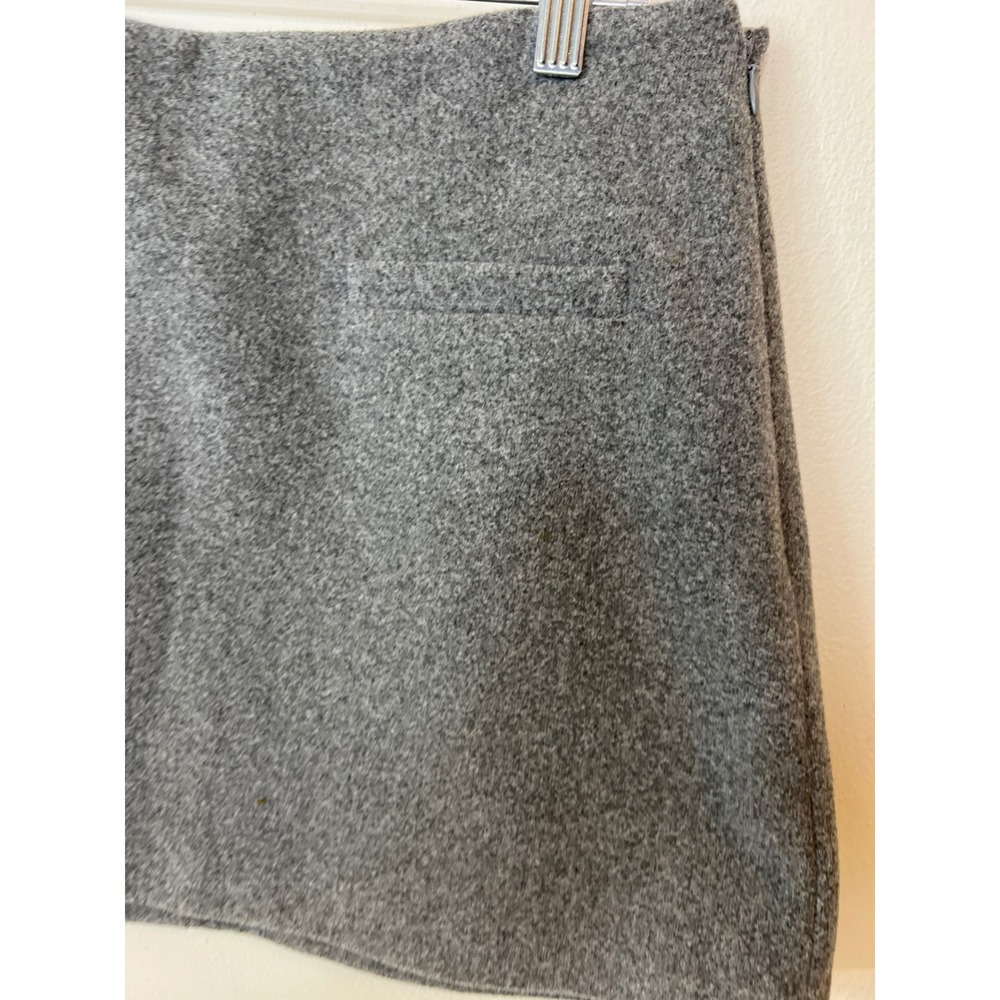 A New Day Heather Grey Mini Skirt Size 8 A-Line Side Zip Textured Lined Academia - Picture 8 of 8